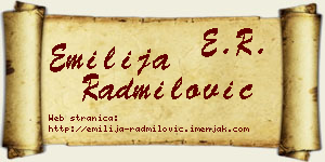Emilija Radmilović vizit kartica